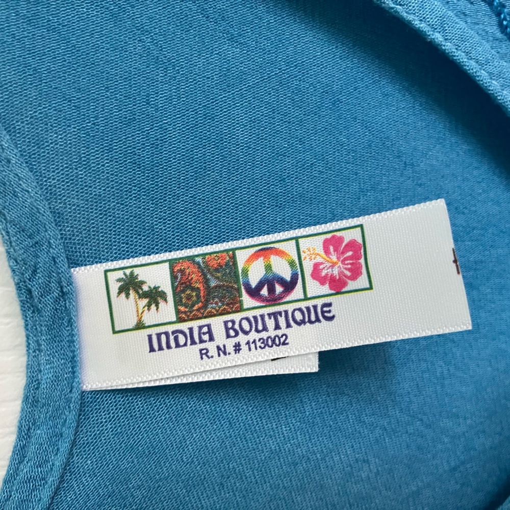 India Boutique Teal Sleeveless Top - Picture 2 of 5